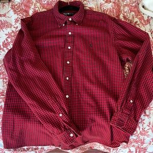 Raulph Lauren flannel red plaid dress shirt